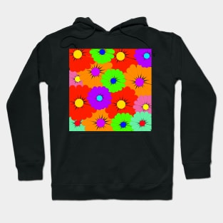 retro hippy flower power pattern Hoodie